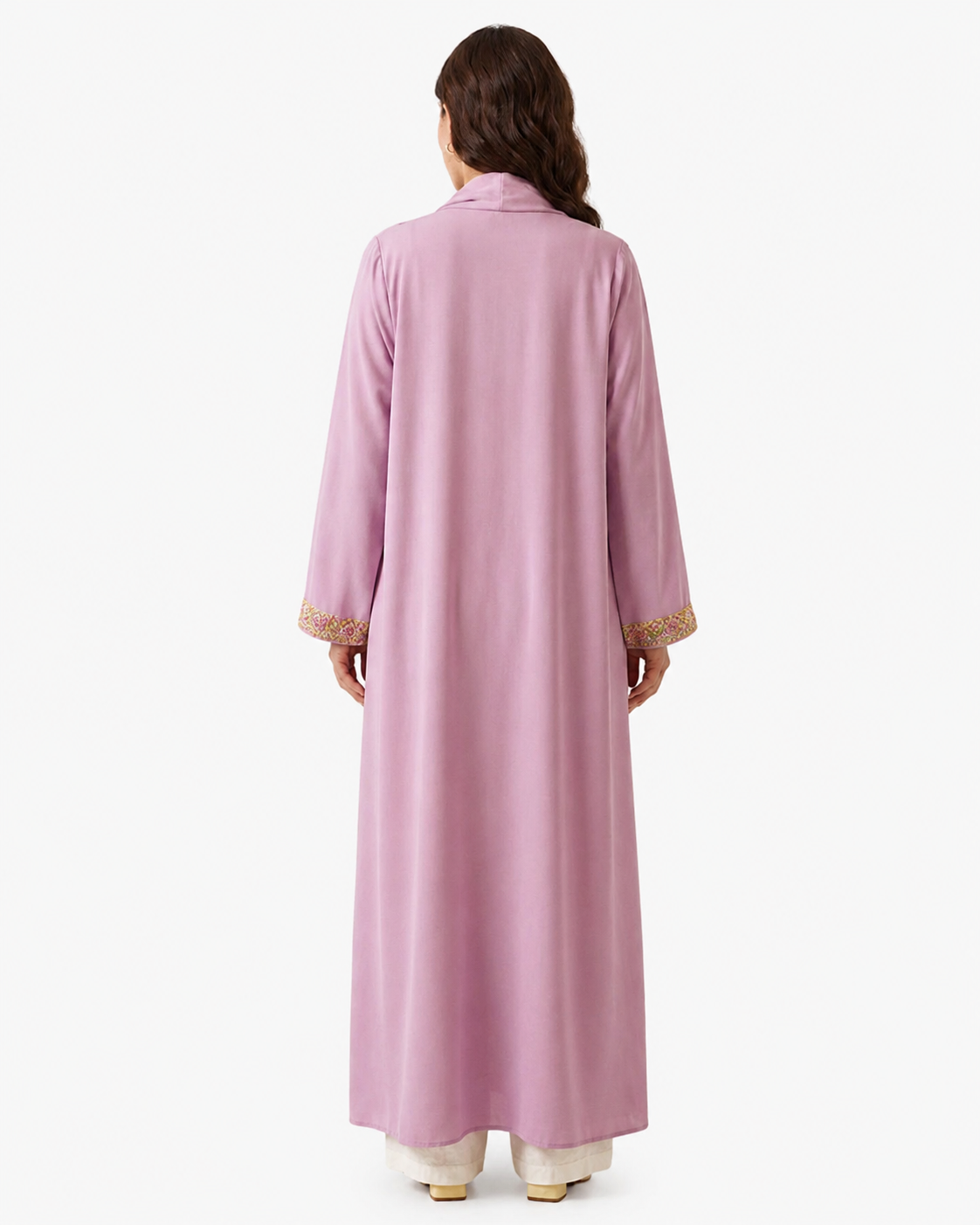Blossom Luxe Abaya – Pink – back view – AZRIA KSA