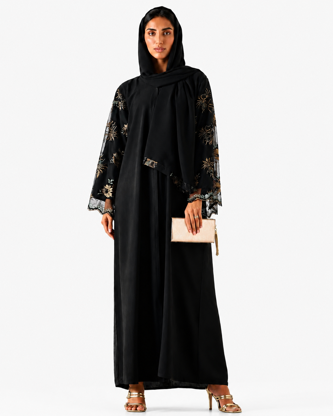 Black Lace Embellished Abaya – Styling View – Shop Azria