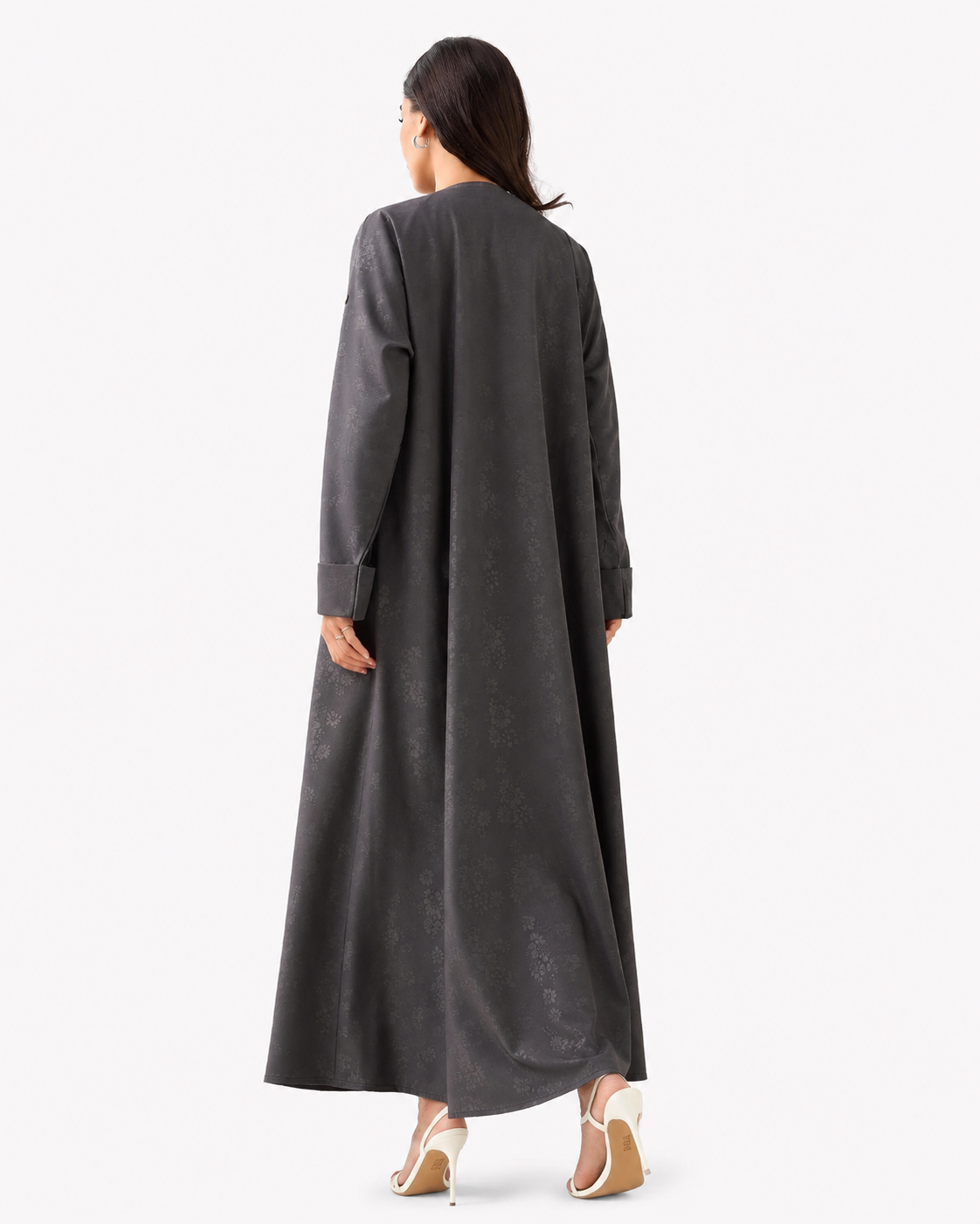 Bloom Abaya – Silver – back view – AZRIA KSA
