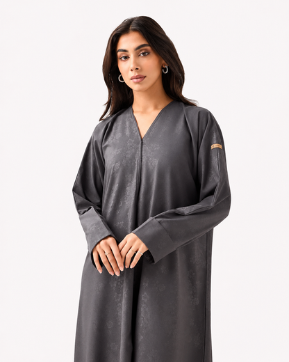 Bloom Abaya – Silver – side profile – AZRIA KSA

