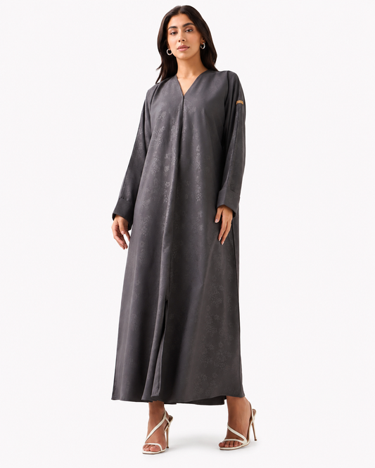 Bloom Abaya – Silver – Front View – Shop Azria