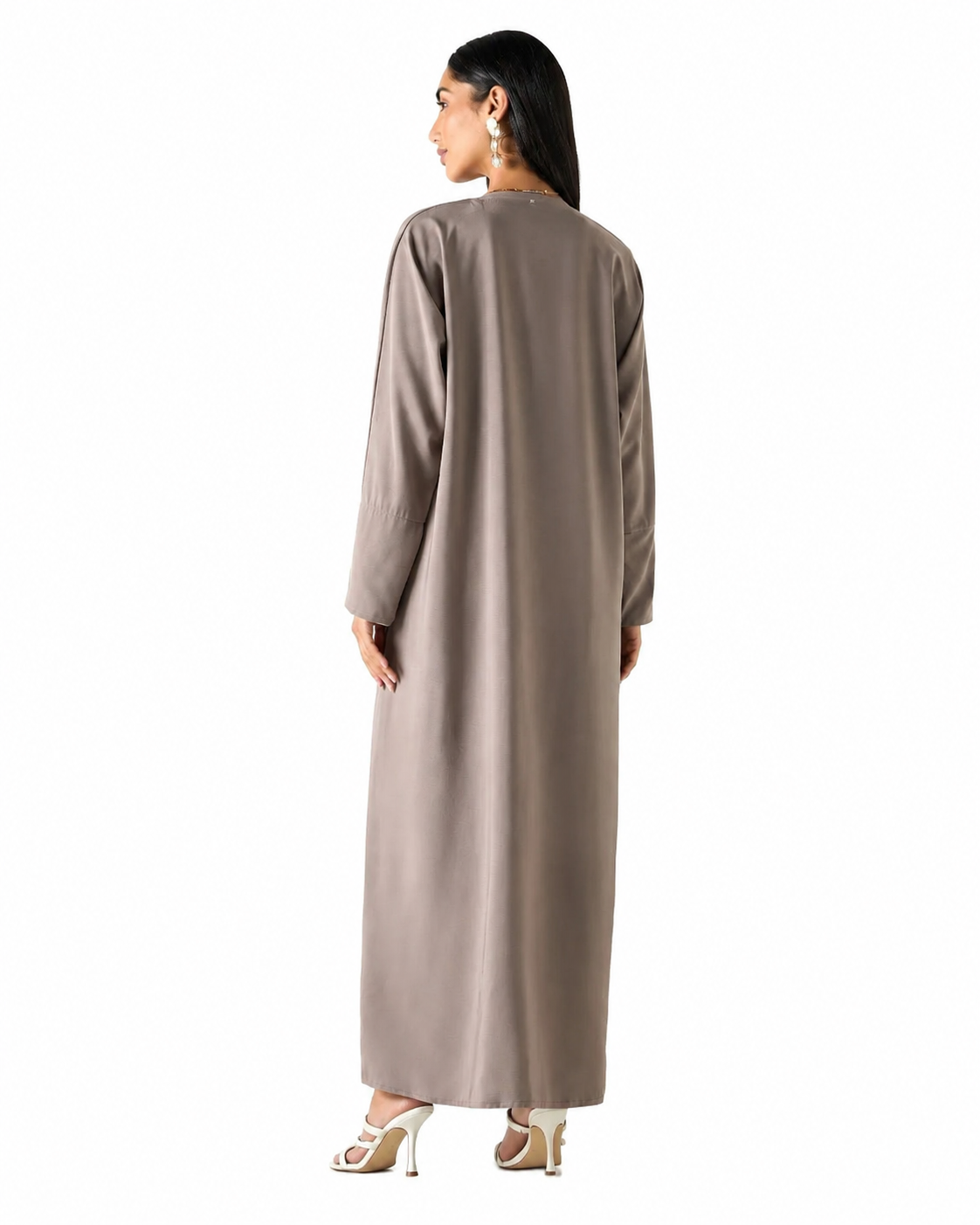 Classic Abaya – Taupe – back view – AZRIA KSA
