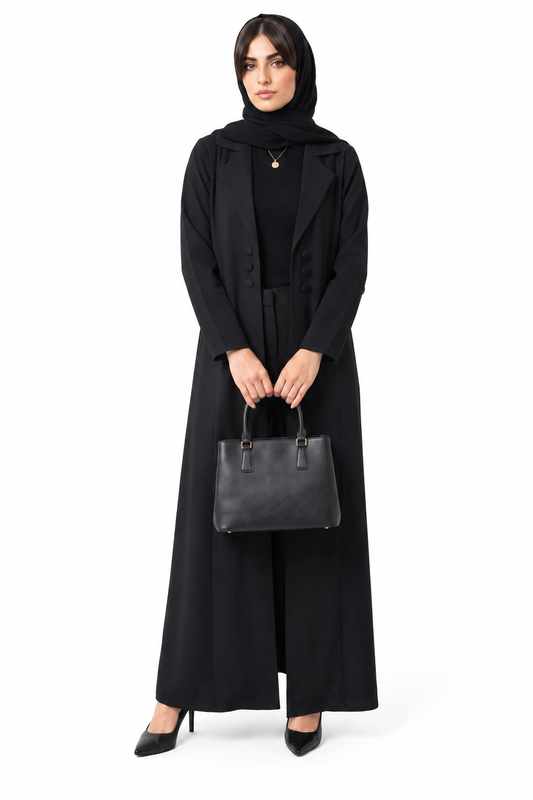 Classic Blazer Abaya – Black