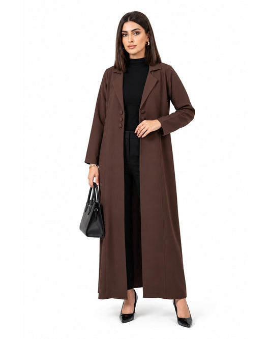 Classic Blazer Abaya – Brown