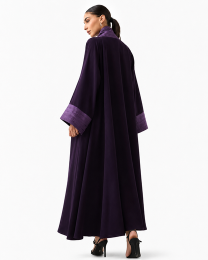 Classic Threadwork Abaya – Purple