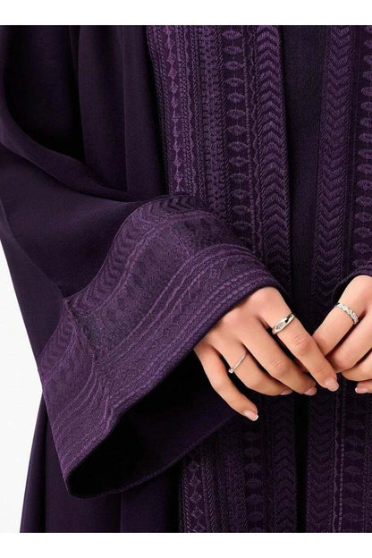 Classic Threadwork Abaya – Purple