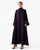 Classic Threadwork Abaya – Purple