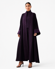 Classic Threadwork Abaya – Purple