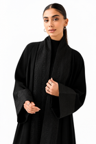 Classic Threadwork Abaya – Signature Black