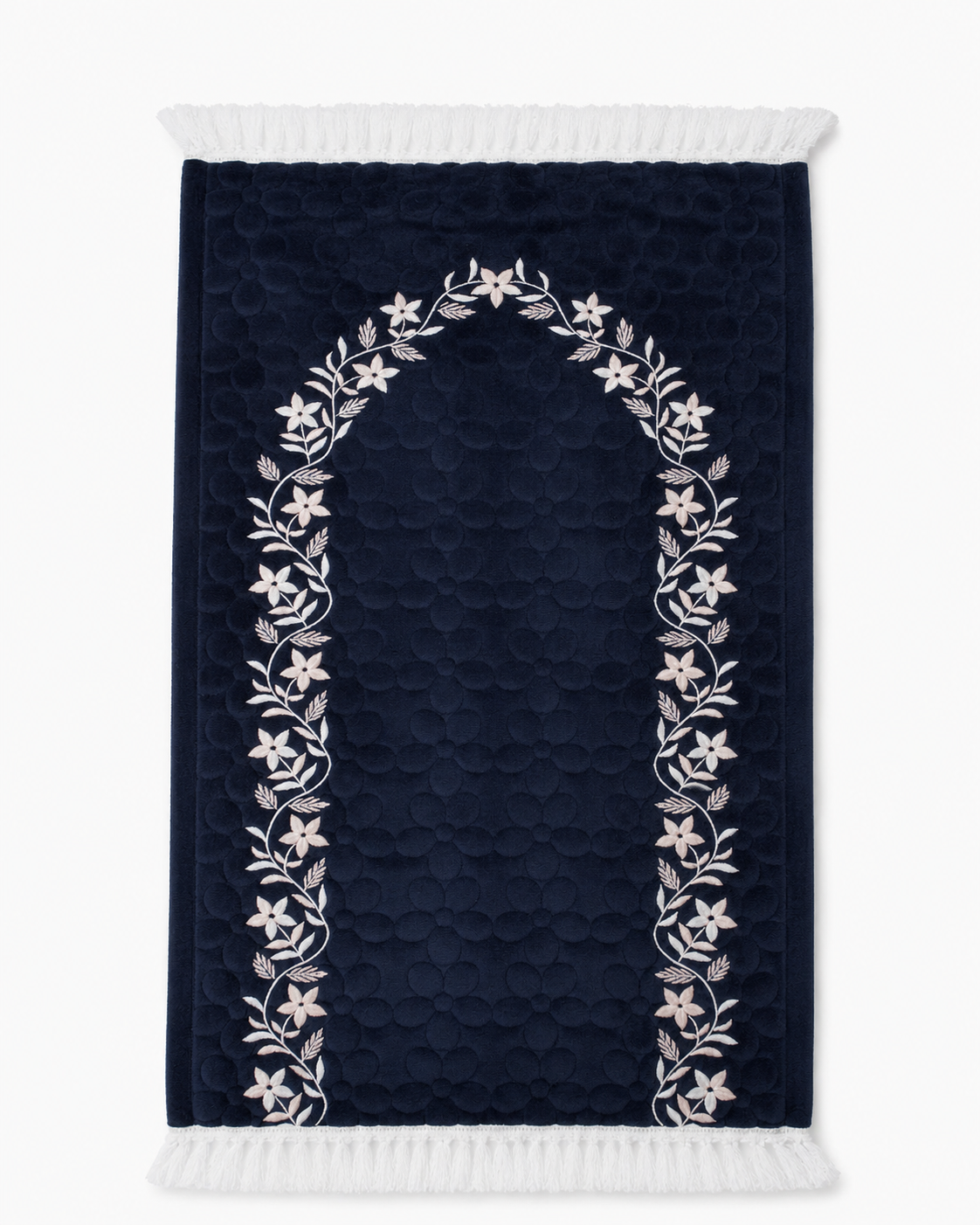Embroidered Prayer Dress & Mat Set – Navy Blue