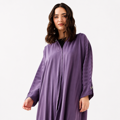 Lilac Striped Abaya
