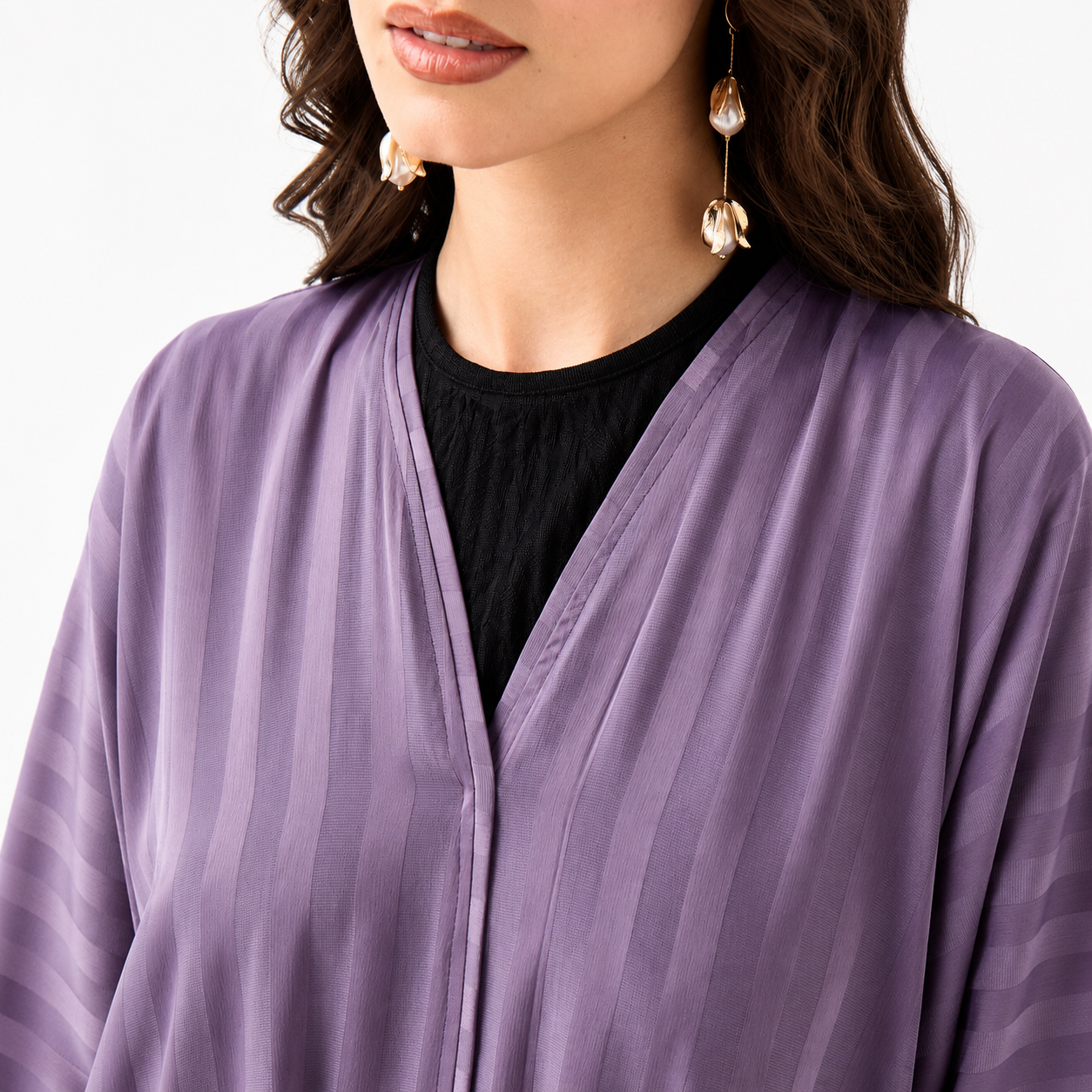 Lilac Striped Abaya