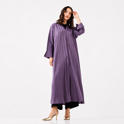 Lilac Striped Abaya