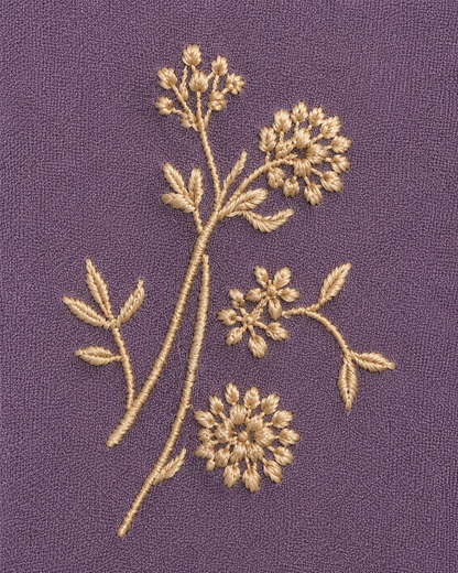 Lilac Garden Abaya – fabric and embroidery detail – AZRIA KSA
