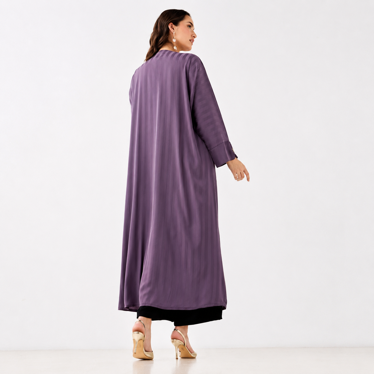 Lilac Striped Abaya