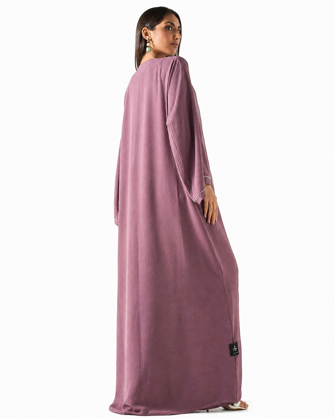 Mauve Embellished Abaya – back profile – AZRIA KSA
