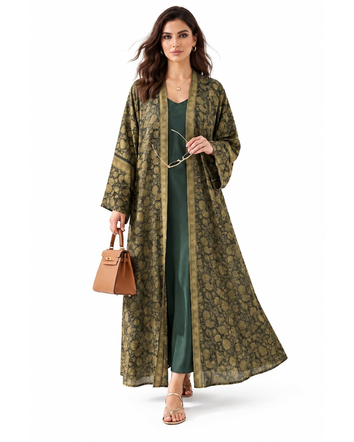 Mosaic Printed Abaya – Yellow