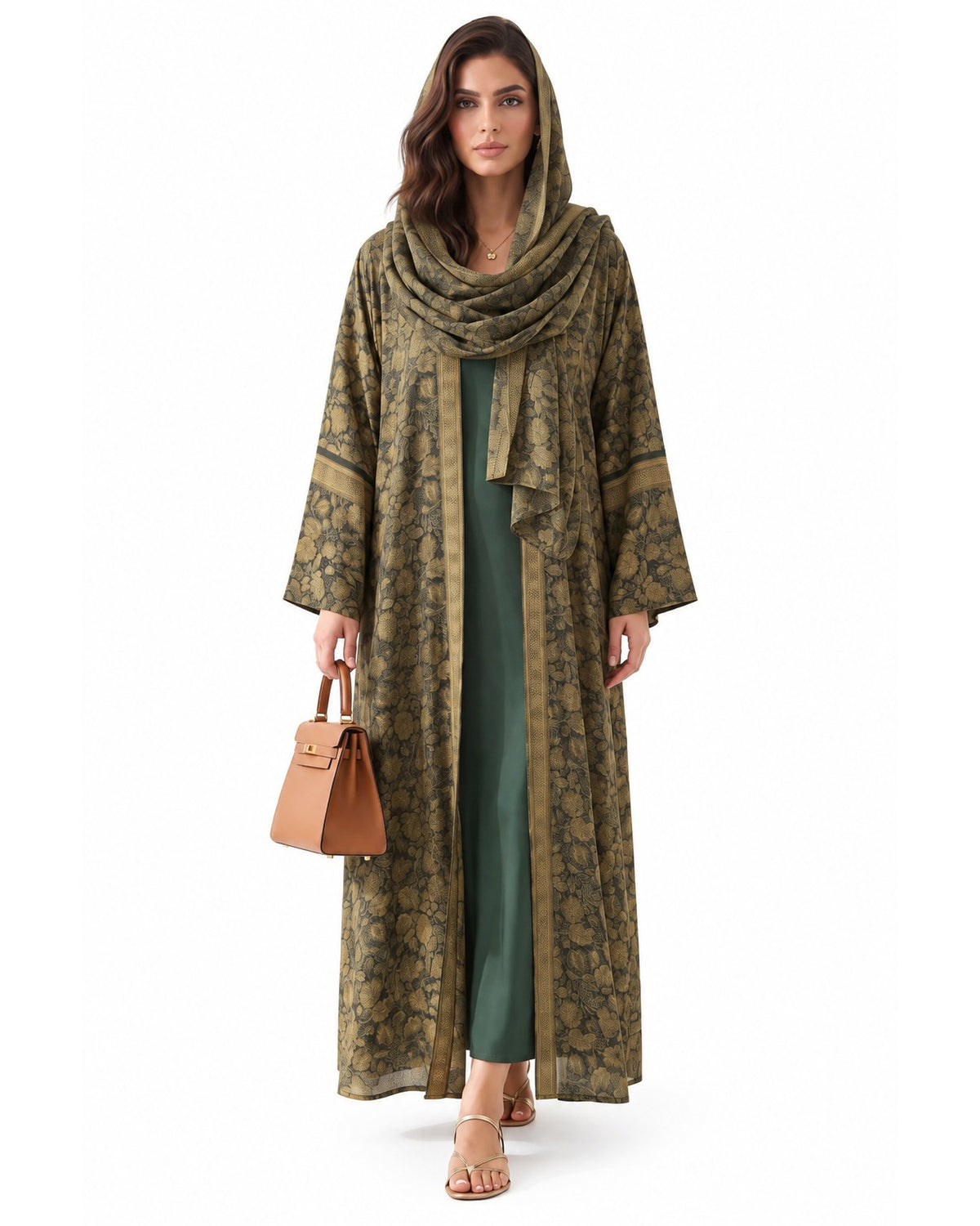 Mosaic Printed Abaya – Yellow