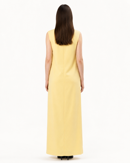 Inner Dress – Yellow – back view – AZRIA KSA